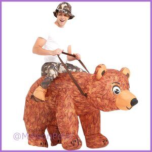 Inflatable Bear Costume Adult Halloween Polyester Drawstring Regular Fit